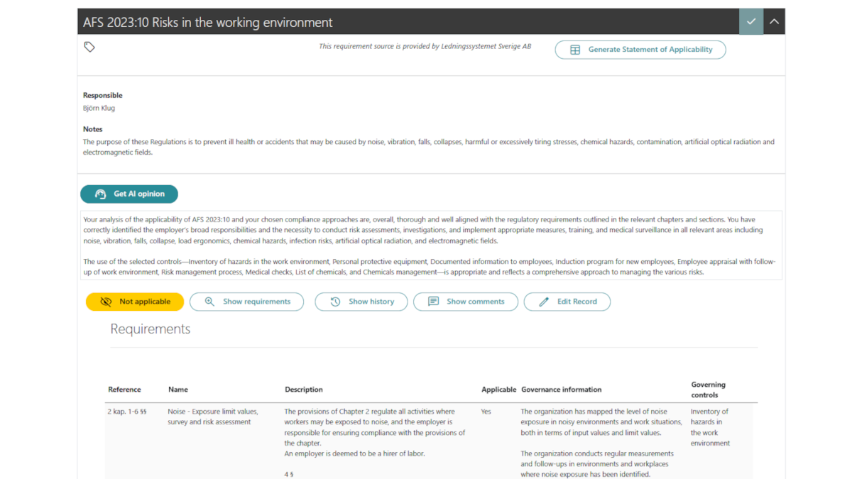 Kravhantering - början på efterlevnad